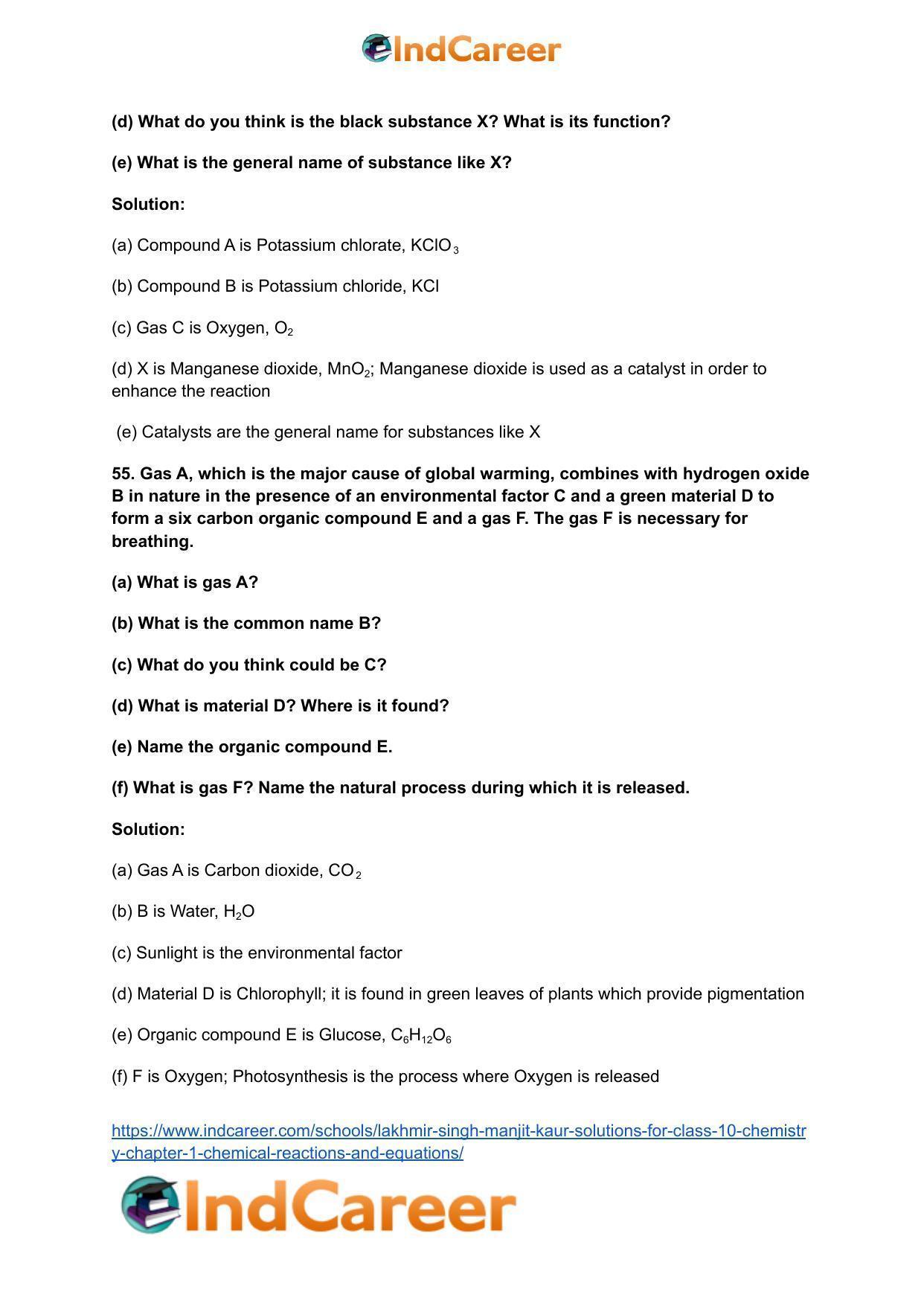 Lakhmir Singh Manjit Kaur Solutions for Class 10 Chemistry: Chapter 1- Chemical Reactions And Equations - Page 24
