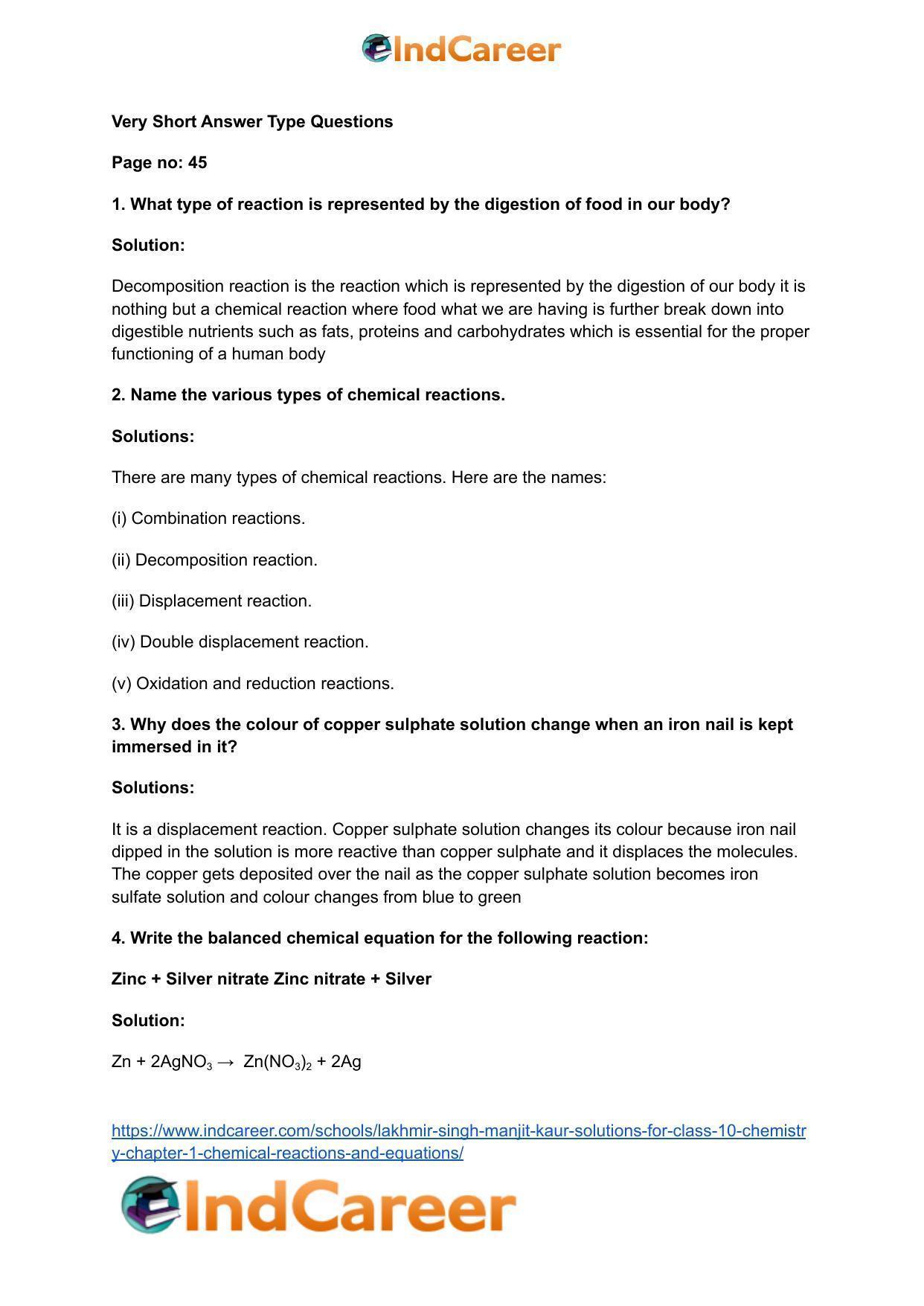 Lakhmir Singh Manjit Kaur Solutions for Class 10 Chemistry: Chapter 1- Chemical Reactions And Equations - Page 25