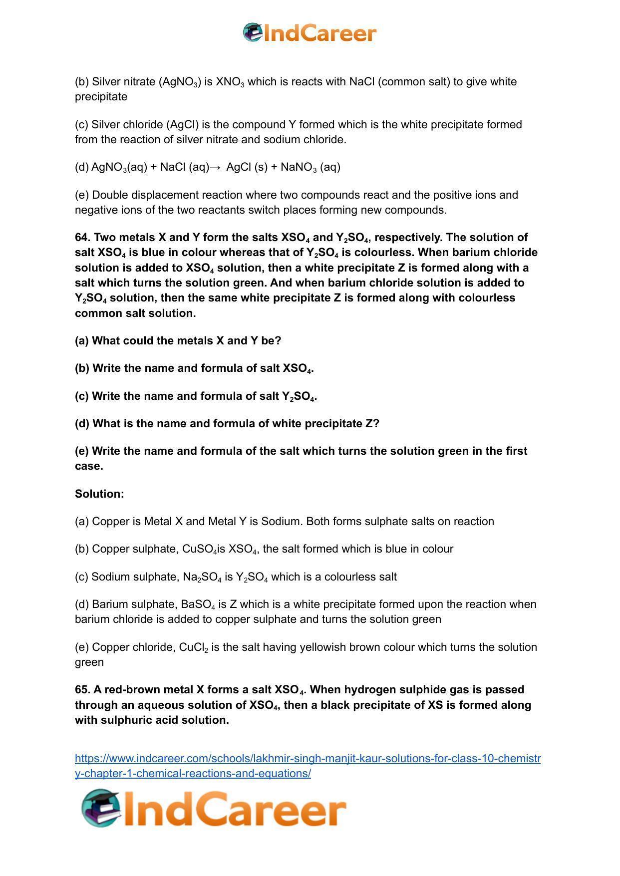 Lakhmir Singh Manjit Kaur Solutions for Class 10 Chemistry: Chapter 1- Chemical Reactions And Equations - Page 48