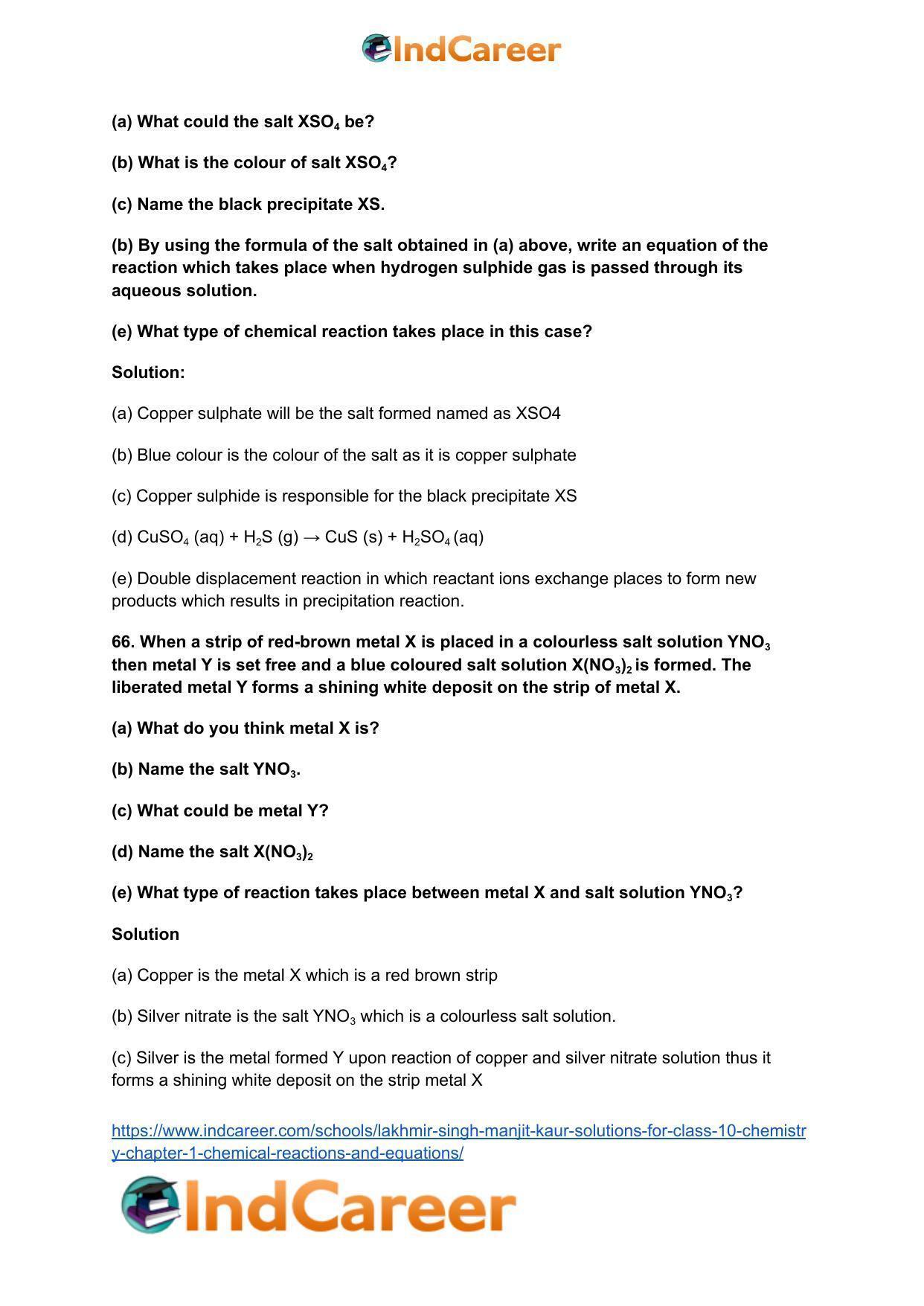 Lakhmir Singh Manjit Kaur Solutions for Class 10 Chemistry: Chapter 1- Chemical Reactions And Equations - Page 49