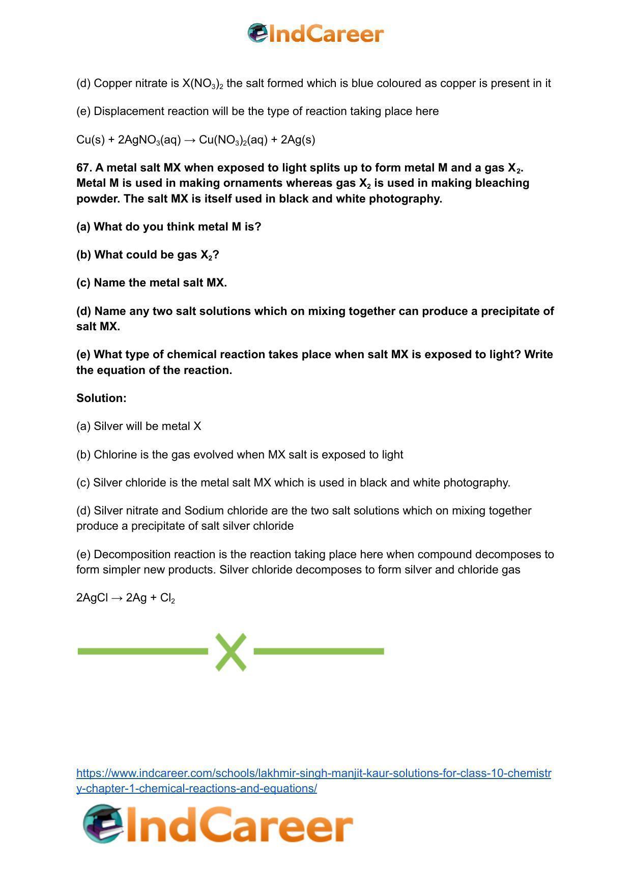 Lakhmir Singh Manjit Kaur Solutions for Class 10 Chemistry: Chapter 1- Chemical Reactions And Equations - Page 50