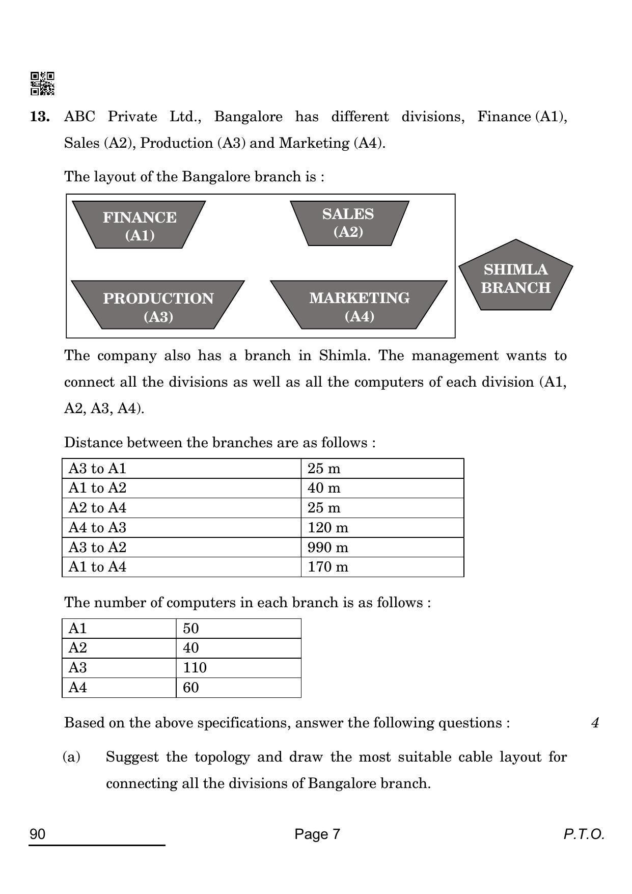CBSE Class 12 90 INFORMATIC PRACTICES 2022 Compartment Question Paper - Page 7