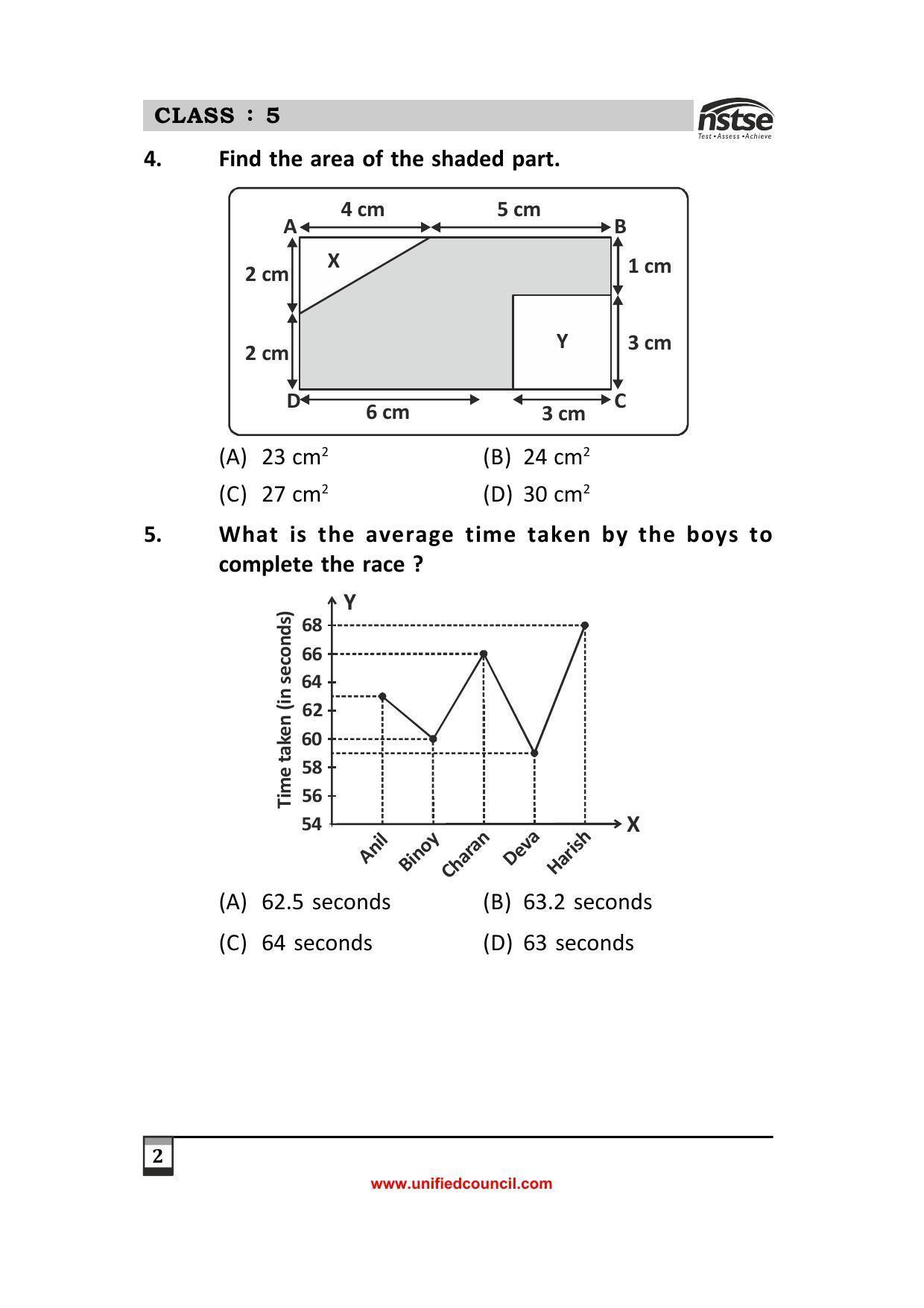 2023 Class 5 NSTSE Sample Question Papers - Page 2