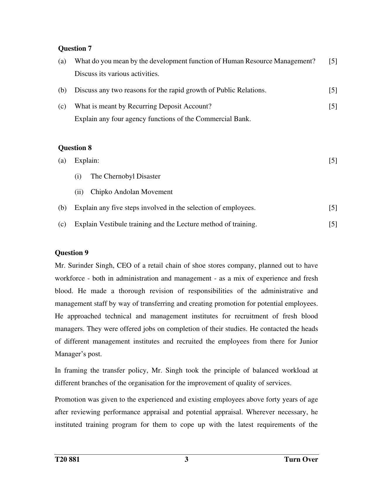ICSE Class 10 Commercial Application 2020 Question Paper - Page 3