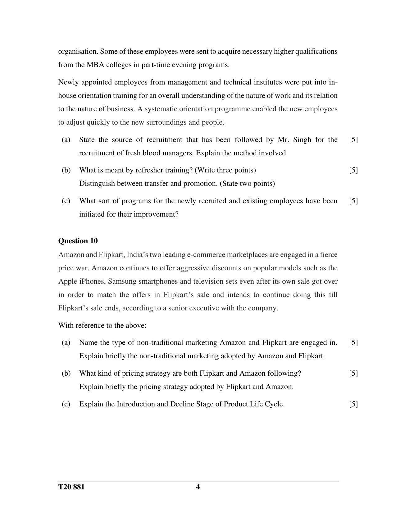 ICSE Class 10 Commercial Application 2020 Question Paper - Page 4