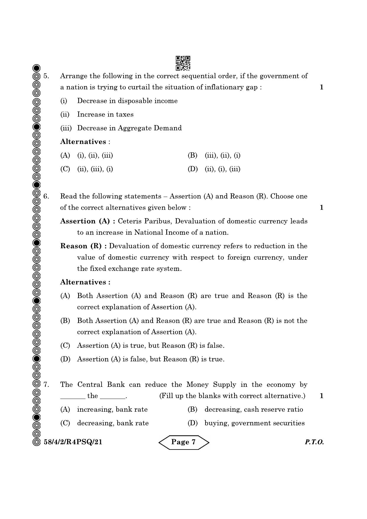 CBSE Class 12 58-4-2 Economics 2024 Question Paper - Page 7
