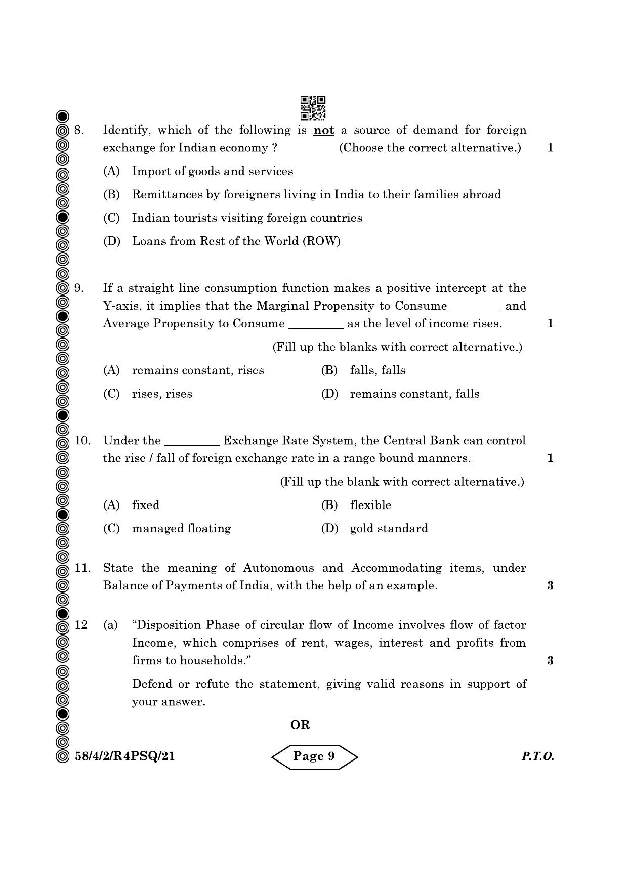 CBSE Class 12 58-4-2 Economics 2024 Question Paper - Page 9