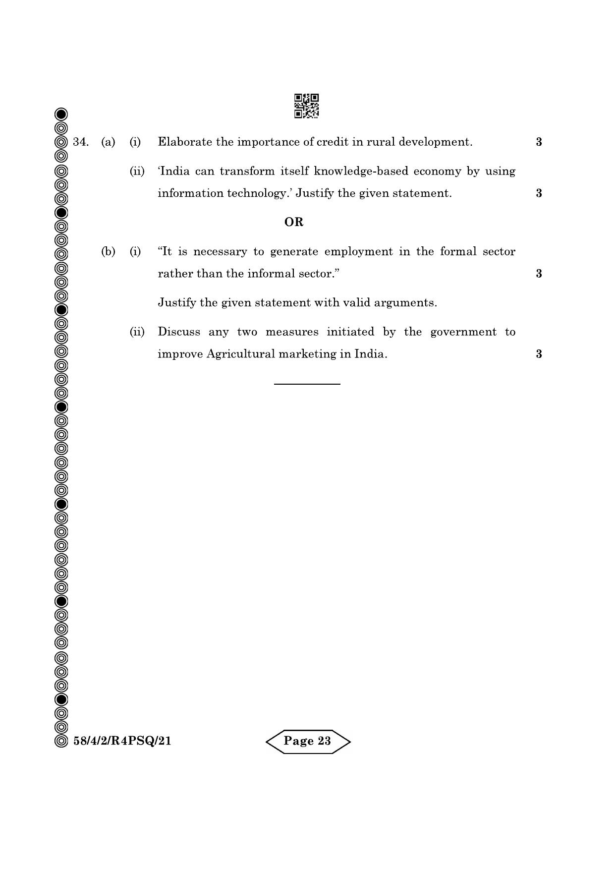 CBSE Class 12 58-4-2 Economics 2024 Question Paper - Page 23