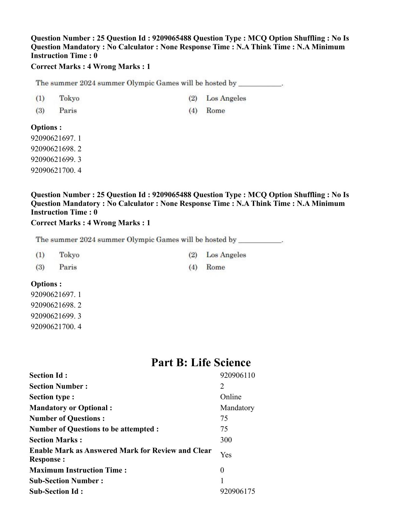 CUET PG 2023: SCQP17 – Life Science (Eng.)-Shift-3 (06-06-2023) Question Paper - Page 27