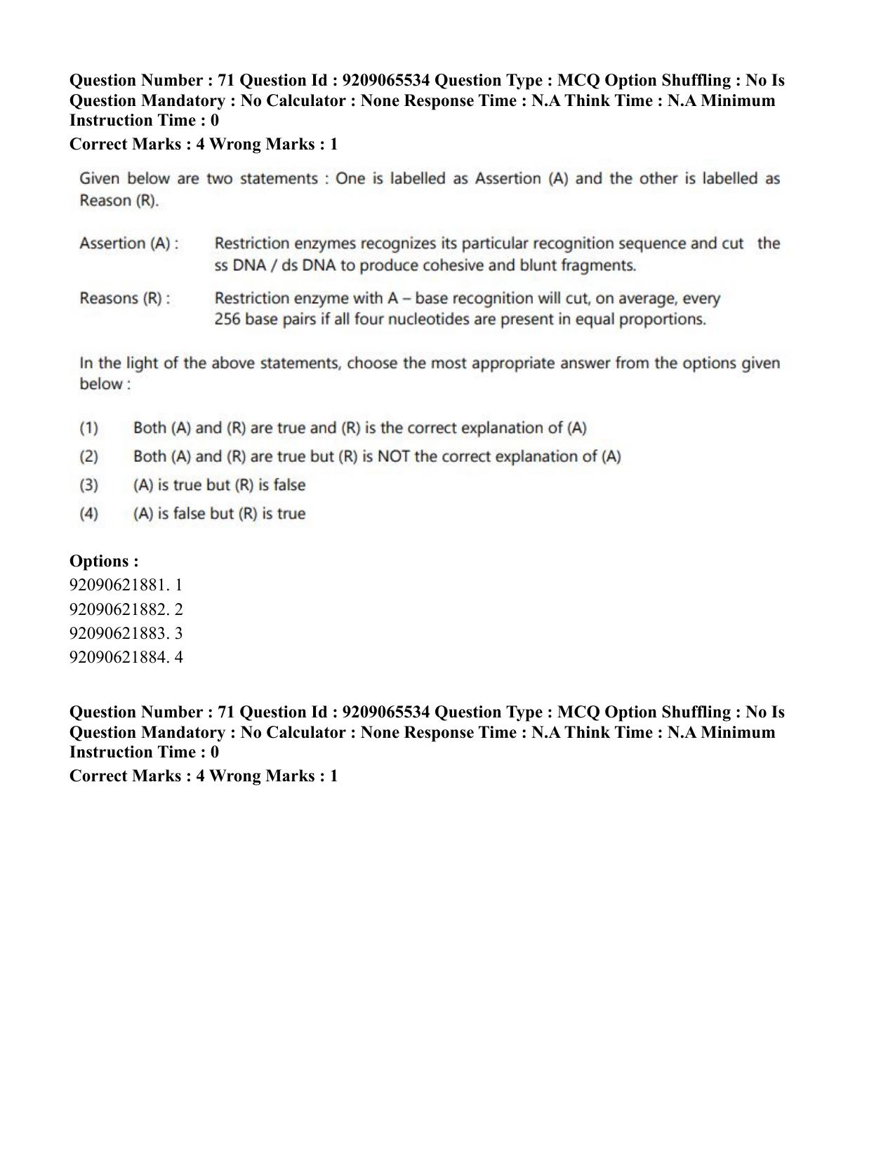 CUET PG 2023: SCQP17 – Life Science (Eng.)-Shift-3 (06-06-2023) Question Paper - Page 67