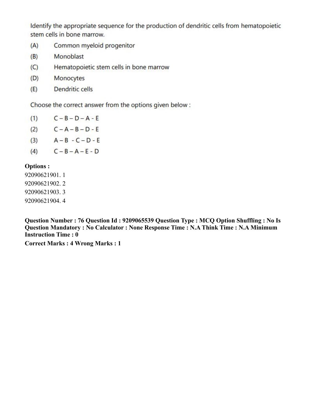 CUET PG 2023: SCQP17 – Life Science (Eng.)-Shift-3 (06-06-2023) Question Paper - Page 74