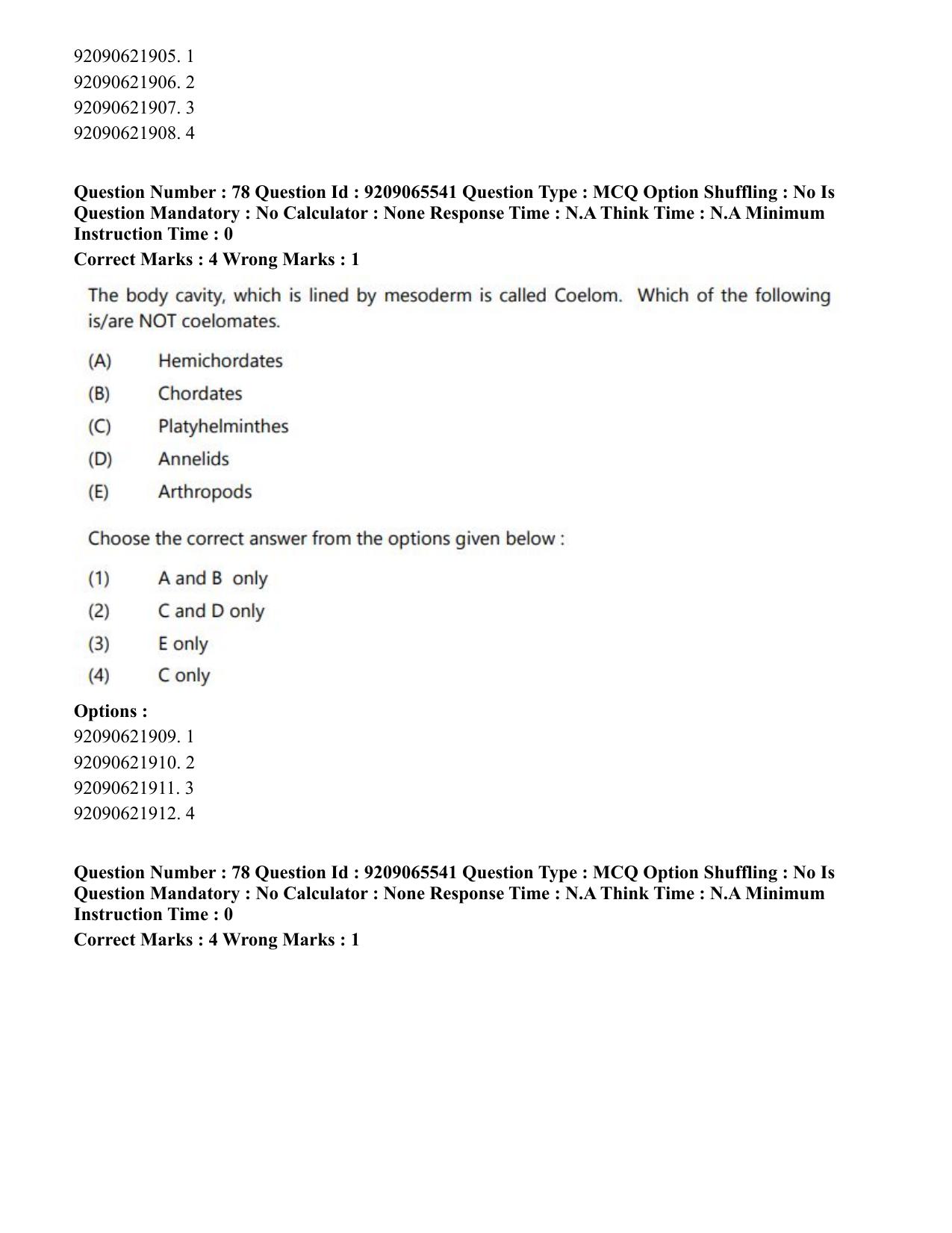CUET PG 2023: SCQP17 – Life Science (Eng.)-Shift-3 (06-06-2023) Question Paper - Page 77