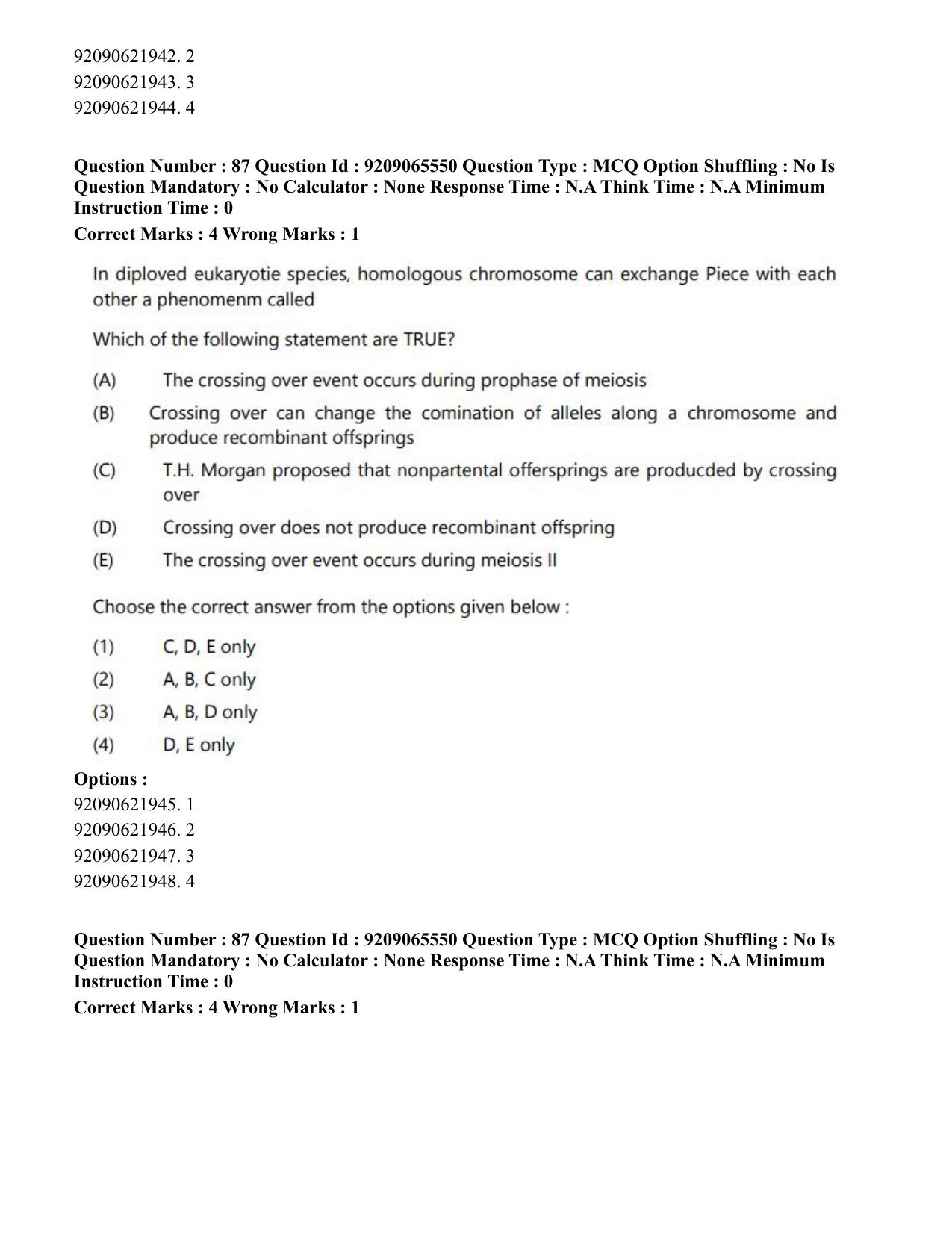 CUET PG 2023: SCQP17 – Life Science (Eng.)-Shift-3 (06-06-2023) Question Paper - Page 90
