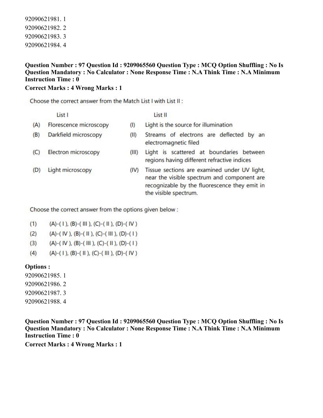 CUET PG 2023: SCQP17 – Life Science (Eng.)-Shift-3 (06-06-2023) Question Paper - Page 105