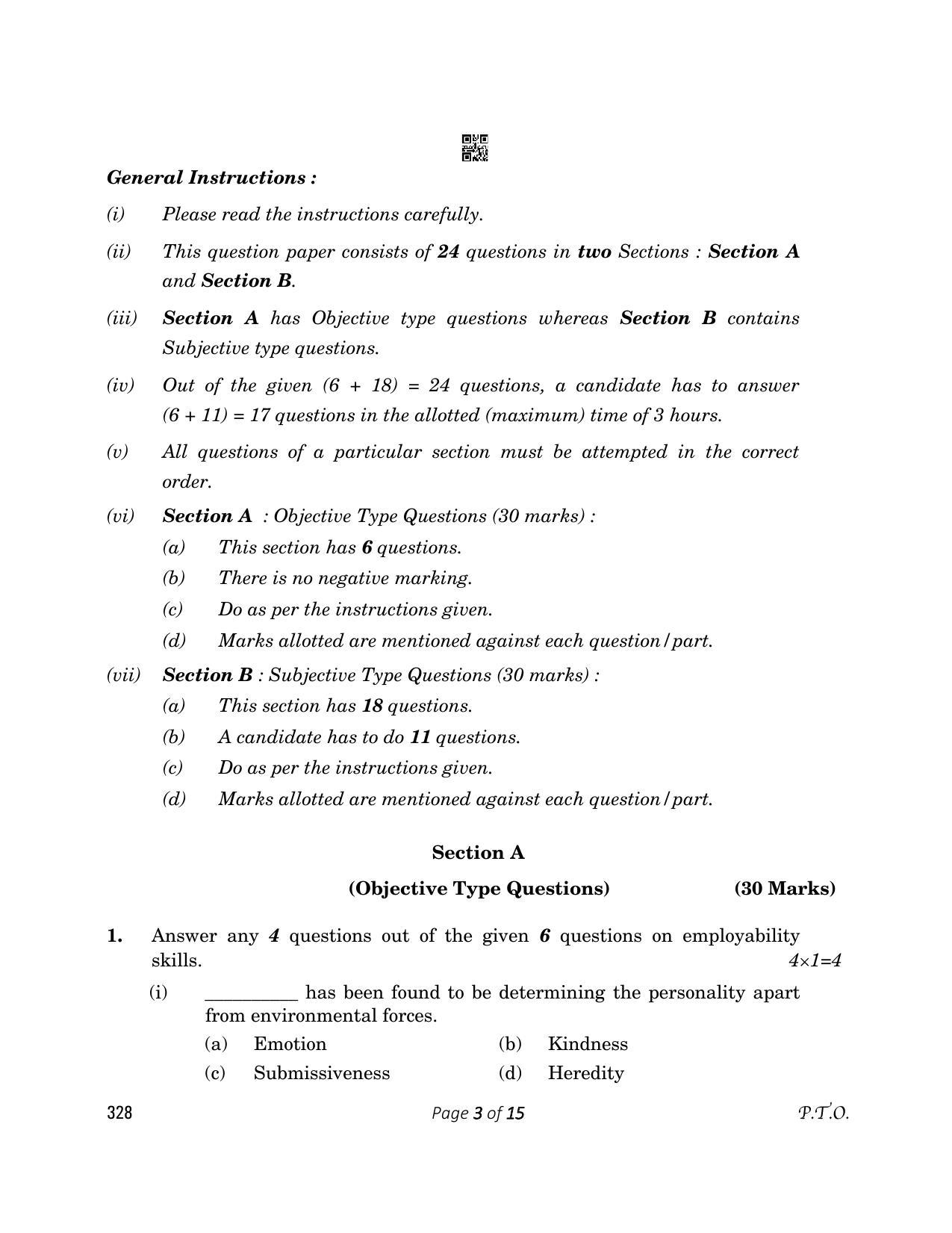 CBSE Class 12 328 Automotive 2023 Question Paper - Page 3