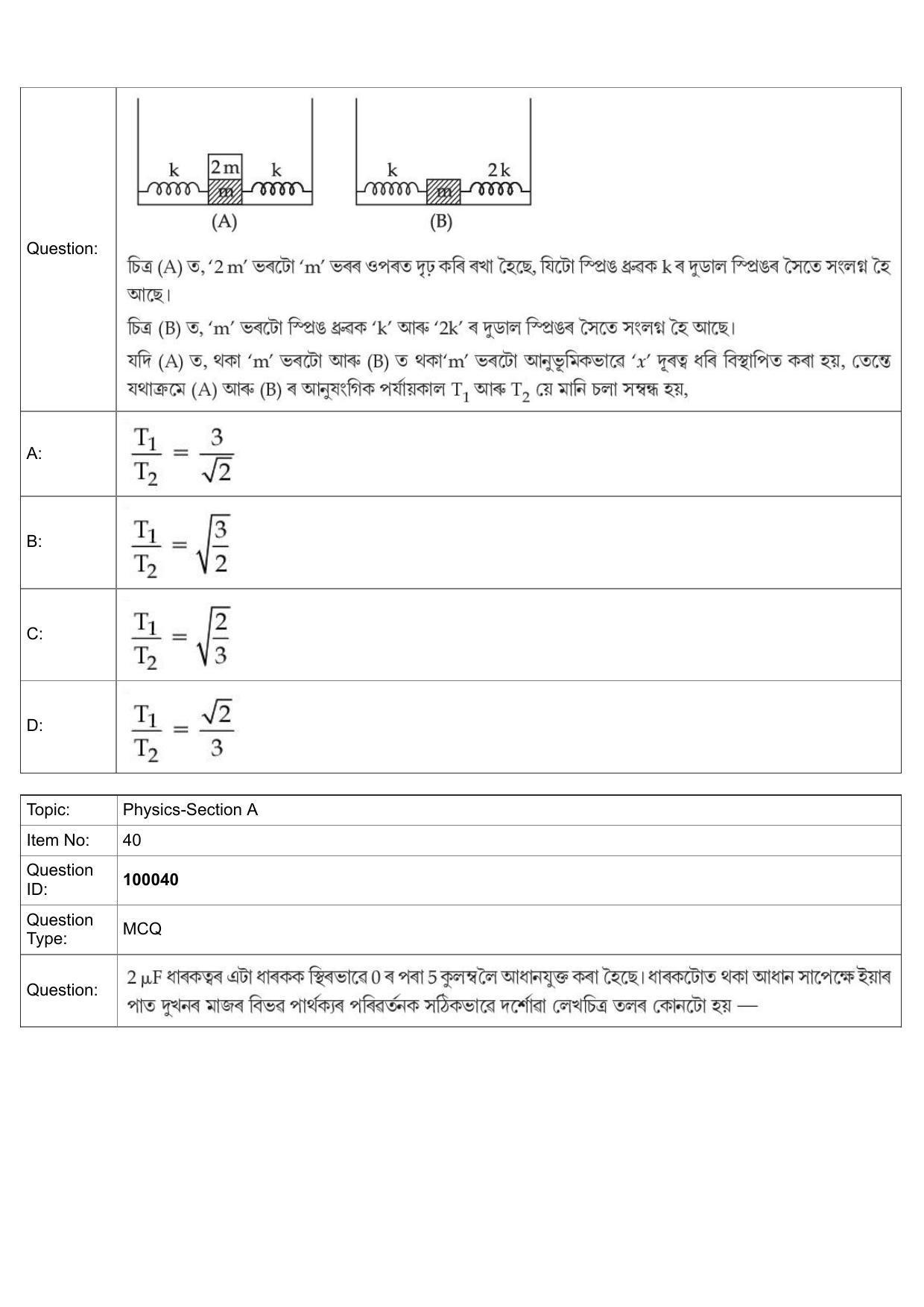 JEE Mains 2022: BTech Assamese (Shift 1) 25-07-2022 Question Paper - Page 17
