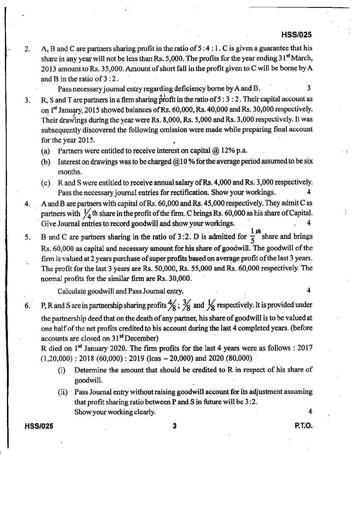 MBSE HSSLC 2022 Commerce Question Paper - Page 3