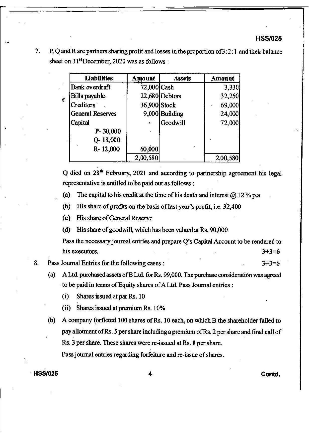 MBSE HSSLC 2022 Commerce Question Paper - Page 4