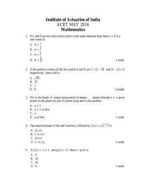 ACET May 2016 Question Papers