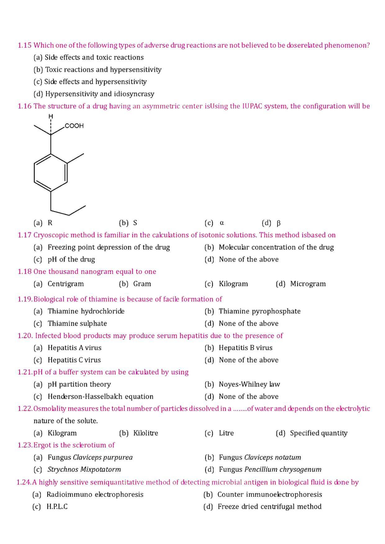 GPAT 1992 Question Paper with Answer Key - Page 3