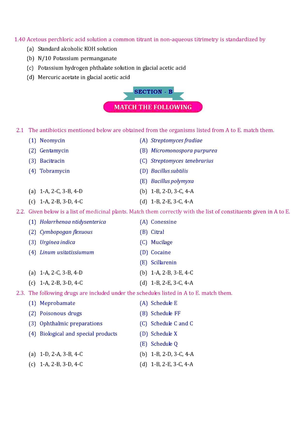 GPAT 1992 Question Paper with Answer Key - Page 6