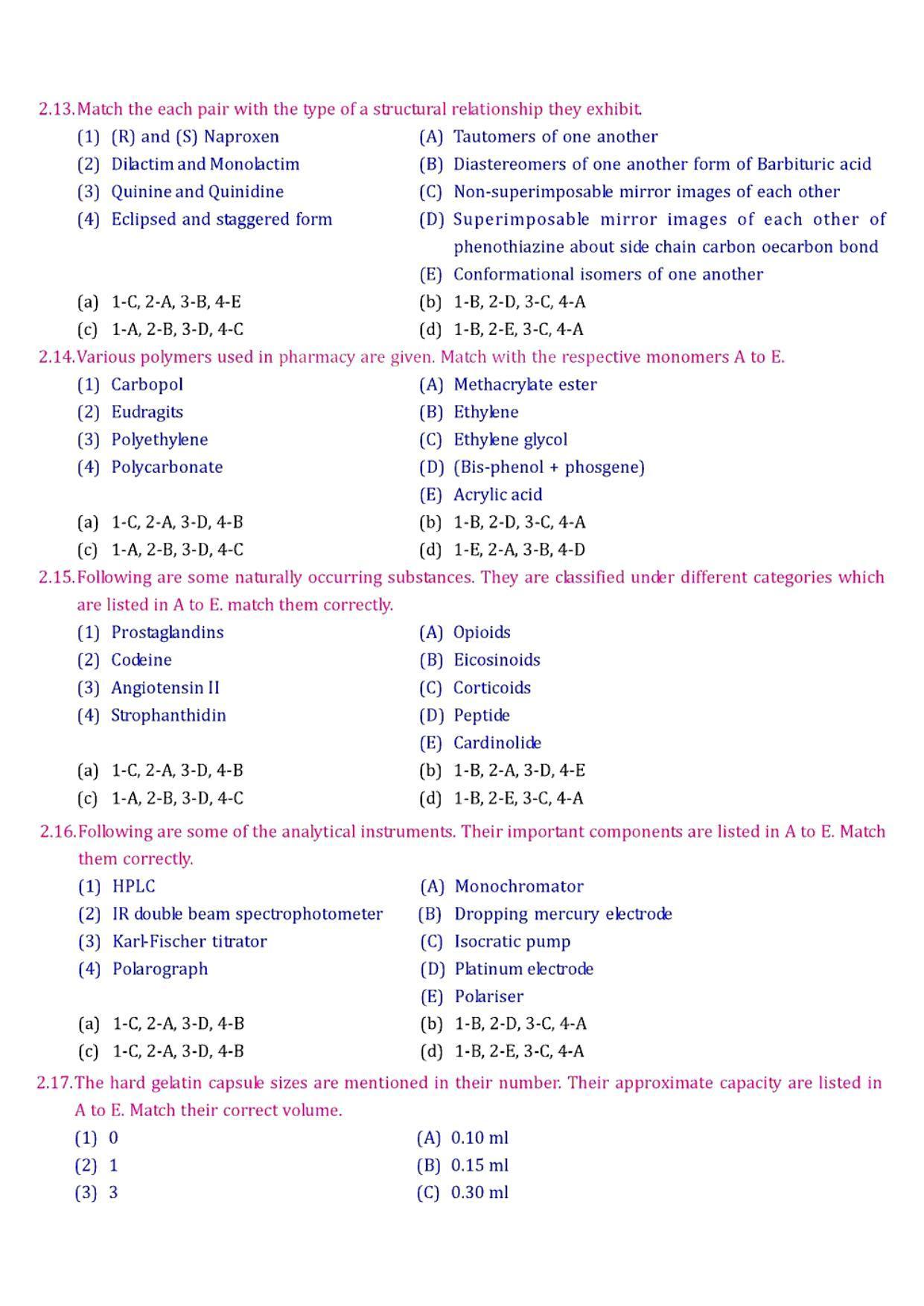 GPAT 1992 Question Paper with Answer Key - Page 9