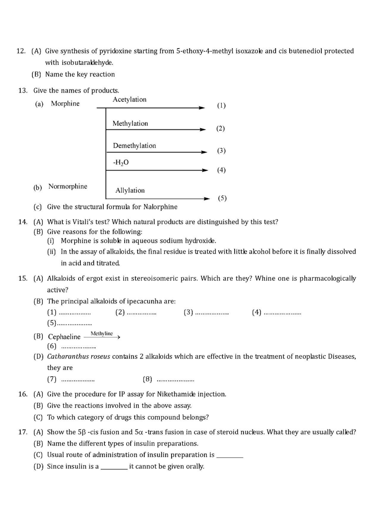 GPAT 1992 Question Paper with Answer Key - Page 12