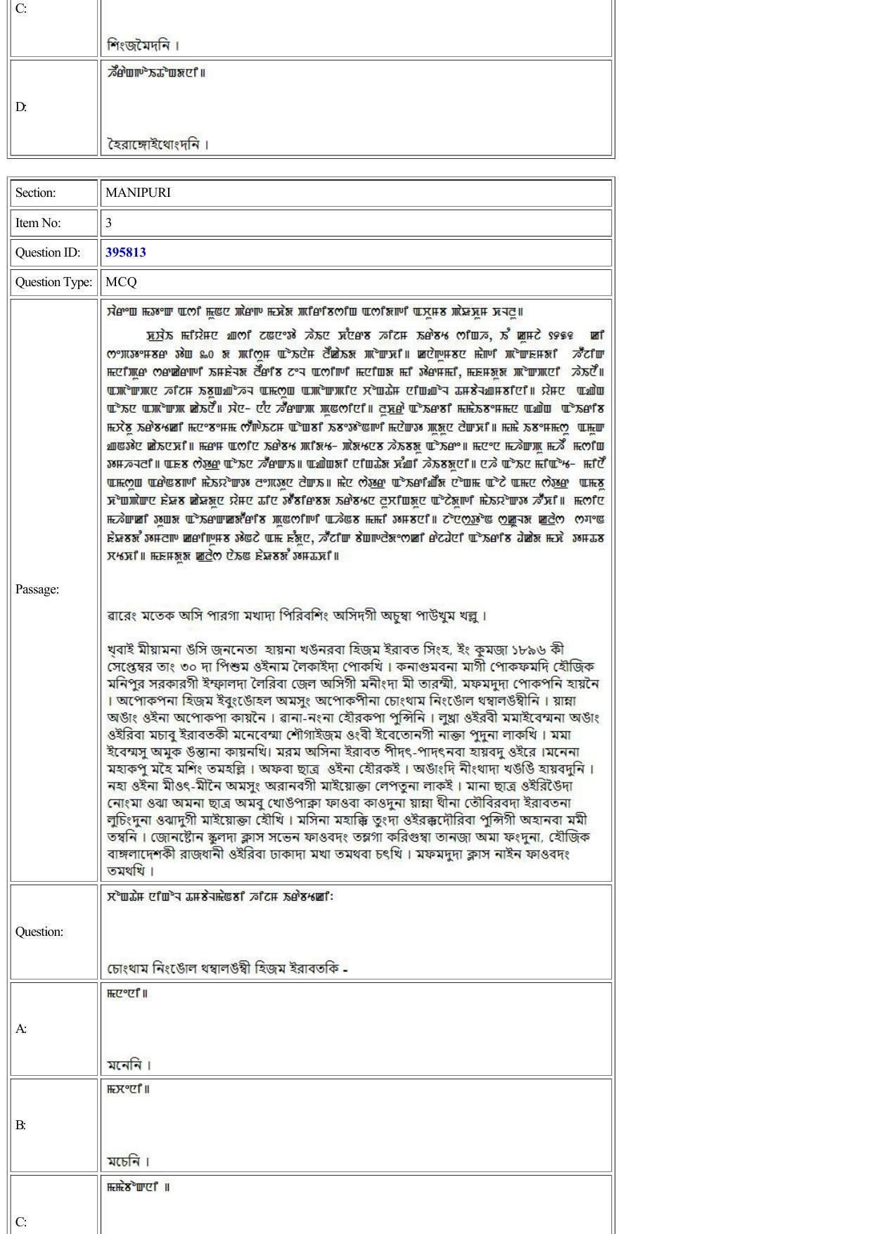 CUET 2022 Question Paper of Manipuri - Page 3