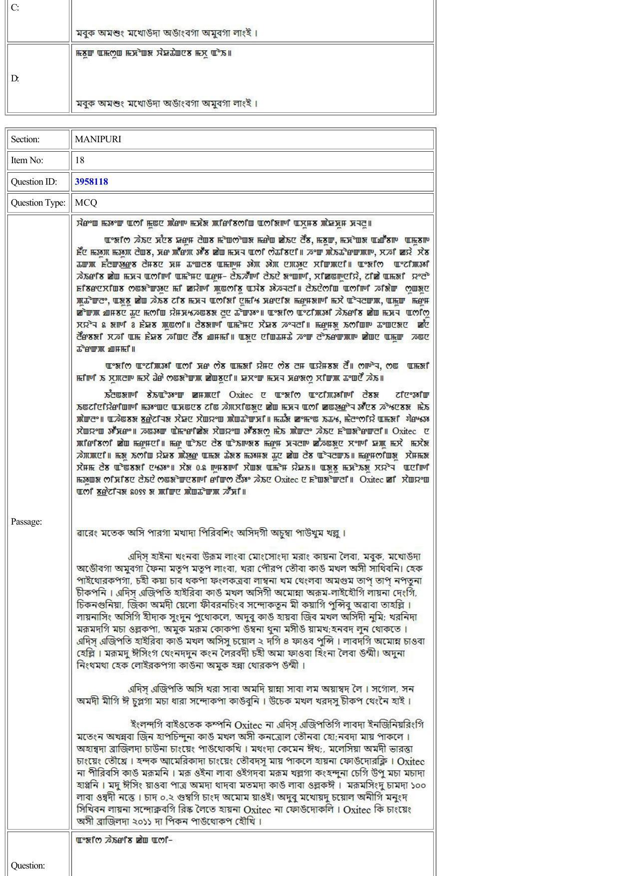 CUET 2022 Question Paper of Manipuri - Page 19