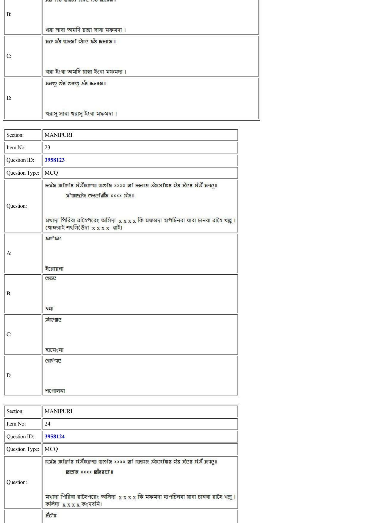 CUET 2022 Question Paper of Manipuri - Page 25