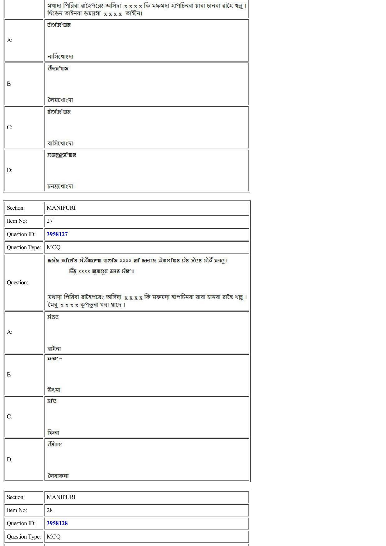 CUET 2022 Question Paper of Manipuri - Page 27