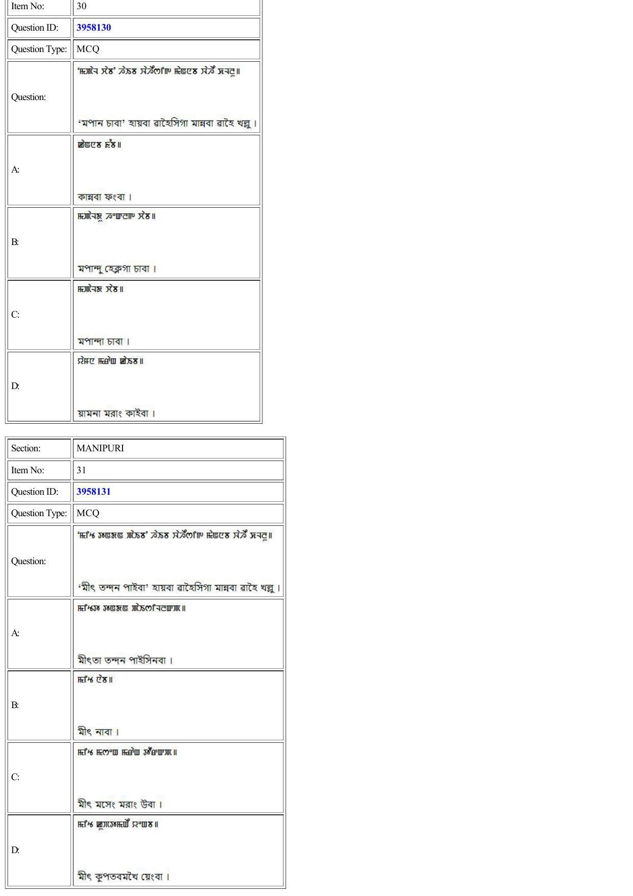 CUET 2022 Question Paper of Manipuri - Page 29