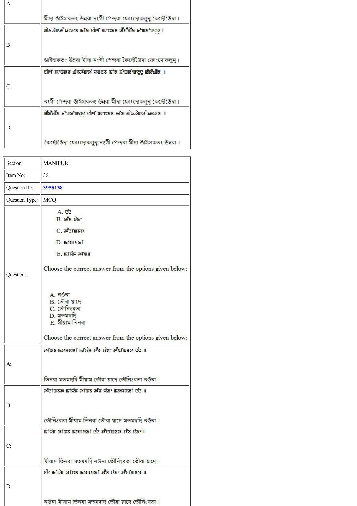 CUET 2022 Question Paper of Manipuri - Page 33