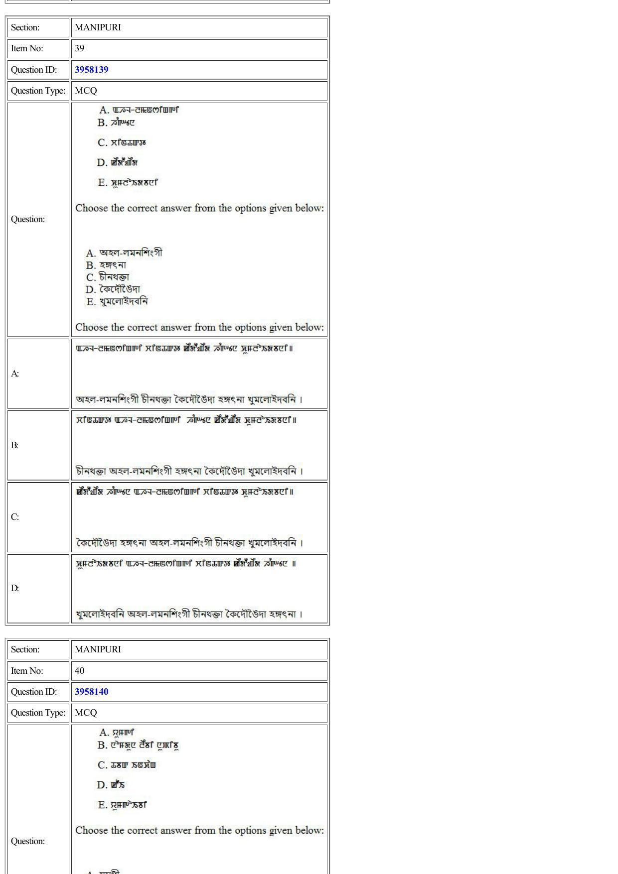 CUET 2022 Question Paper of Manipuri - Page 34