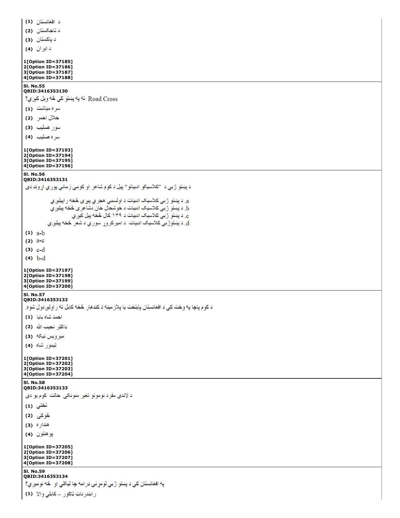 CUET (PG) 2022: PGQP-60 Pashto (10-09-2022) Question Paper - Page 18