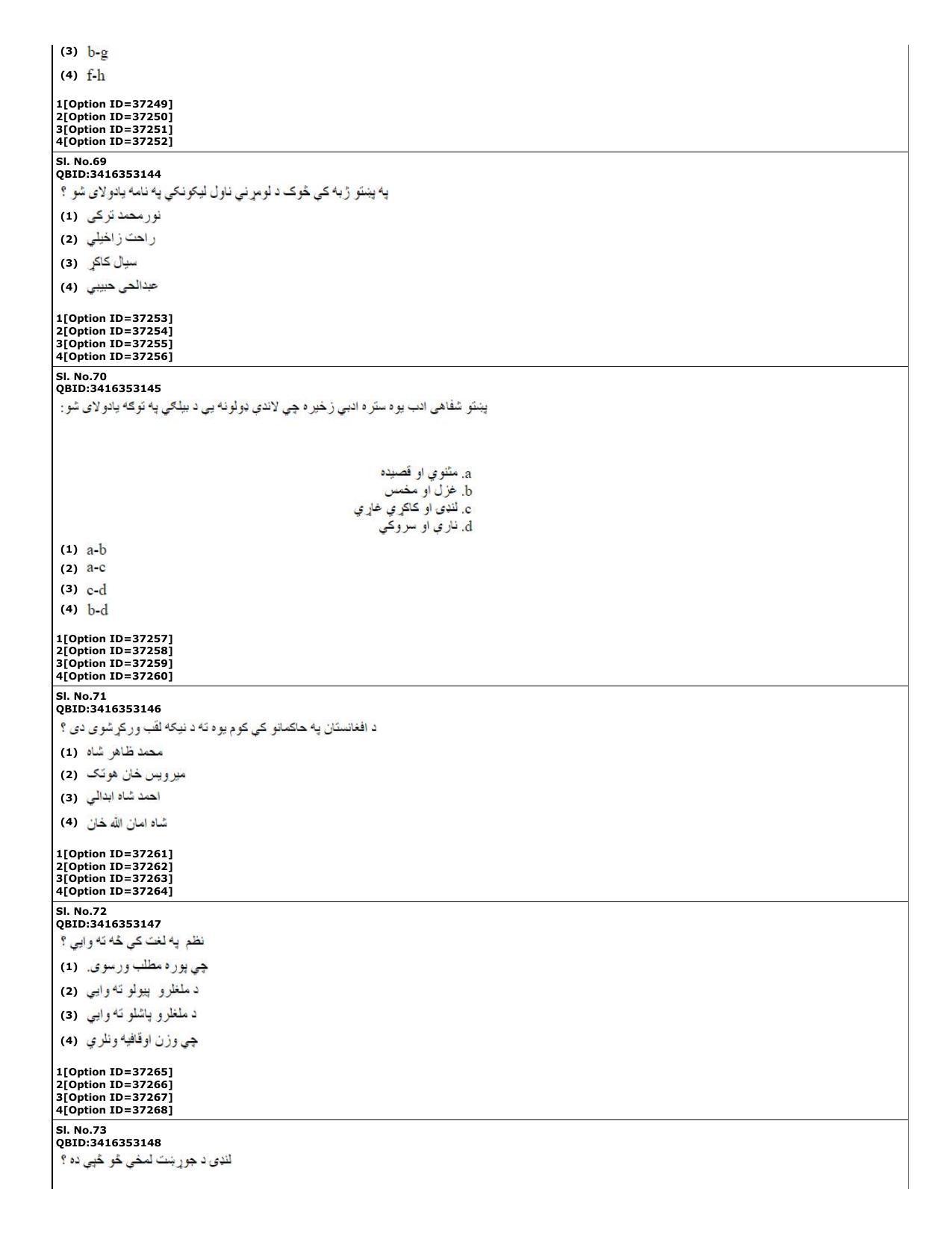 CUET (PG) 2022: PGQP-60 Pashto (10-09-2022) Question Paper - Page 21