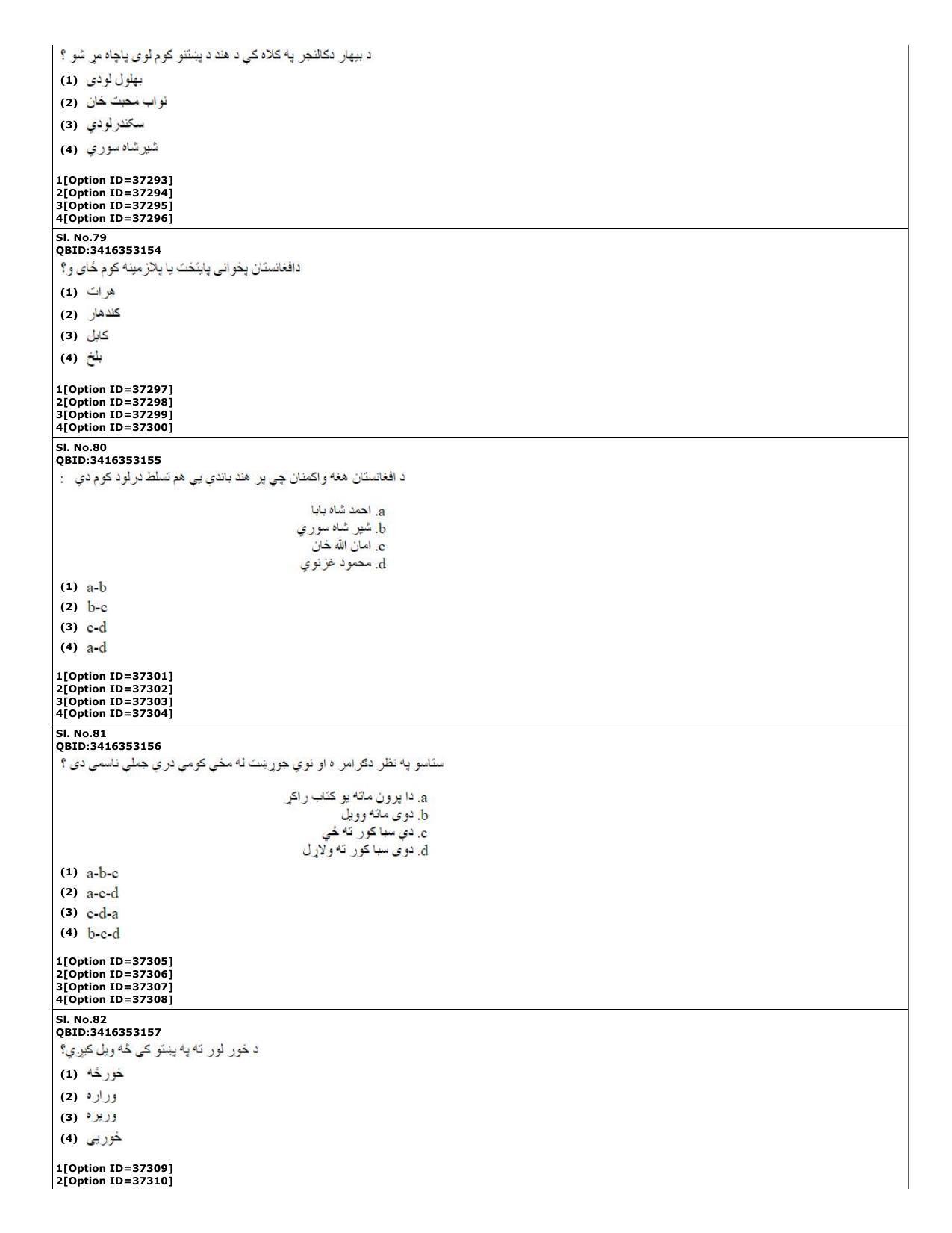 CUET (PG) 2022: PGQP-60 Pashto (10-09-2022) Question Paper - Page 23