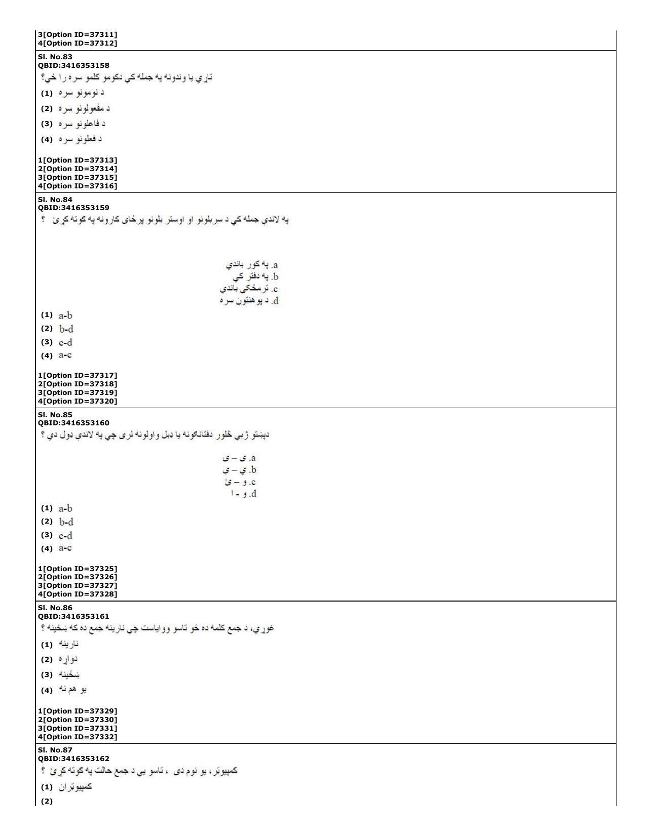 CUET (PG) 2022: PGQP-60 Pashto (10-09-2022) Question Paper - Page 24