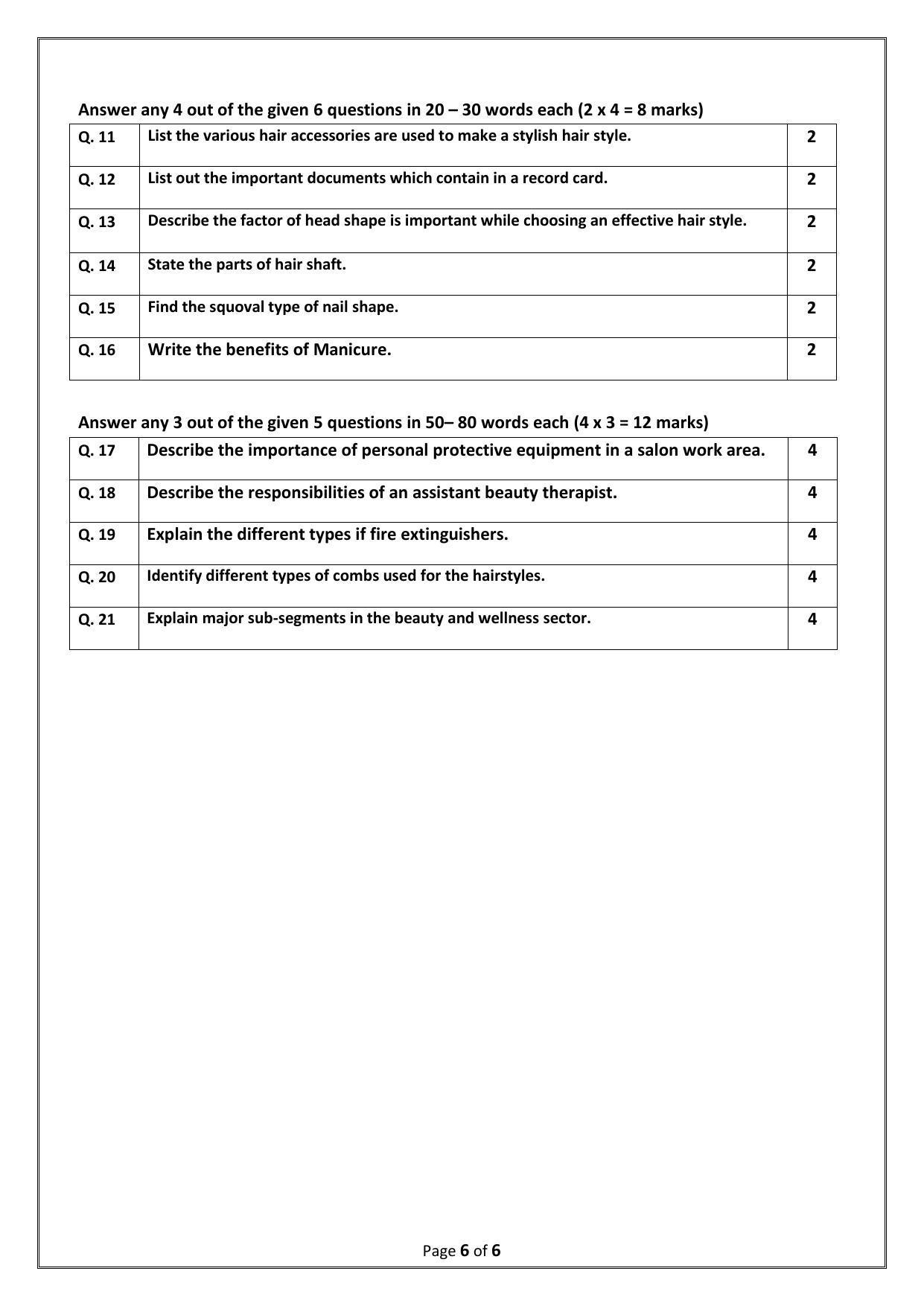 CBSE Class 9 BEAUTY AND WELLNESS Skill Education-Sample Paper 2024 - Page 6