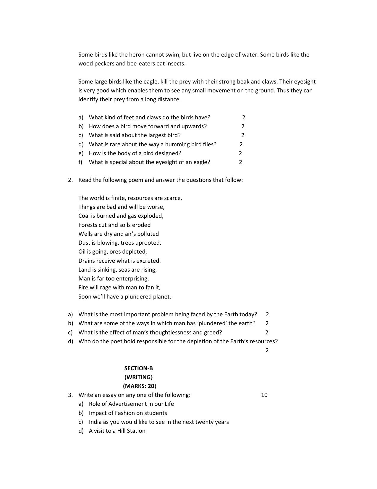 JAC Board Class 12th 2019 ENGLISH ELECTIVE SET-1 Model Paper - Page 2