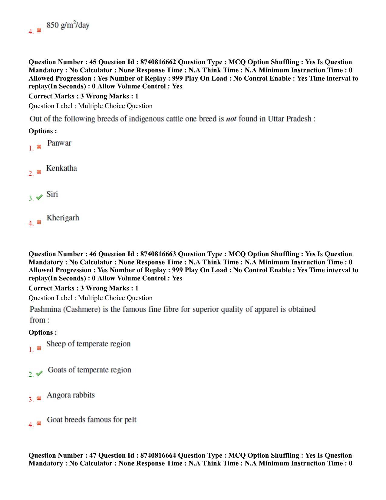 BHU RET Livestock Production Management 2020 Question Paper  - Page 30