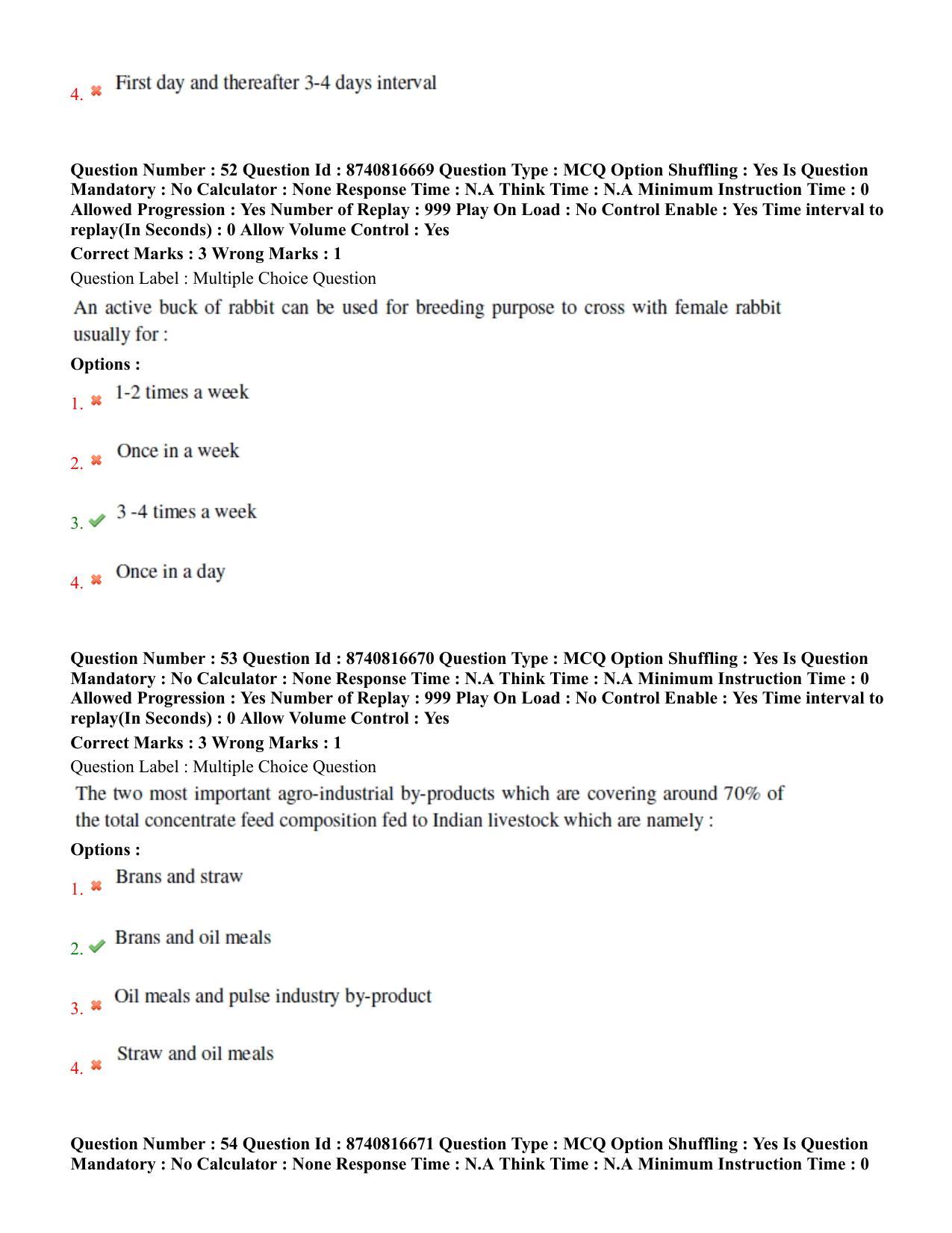 BHU RET Livestock Production Management 2020 Question Paper  - Page 33