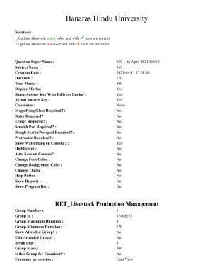 BHU RET Livestock Production Management 2020 Question Paper 