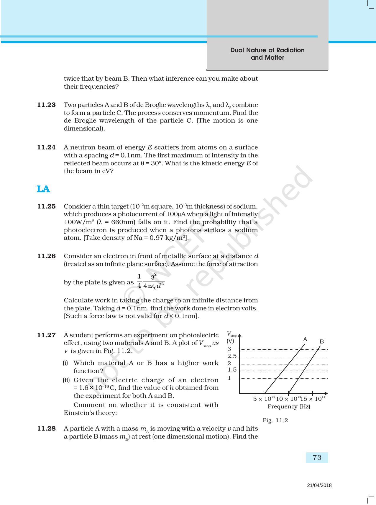 NCERT Exemplar Book for Class 12 Physics: Chapter 11 Dual Nature of Radiation and Matter - Page 6