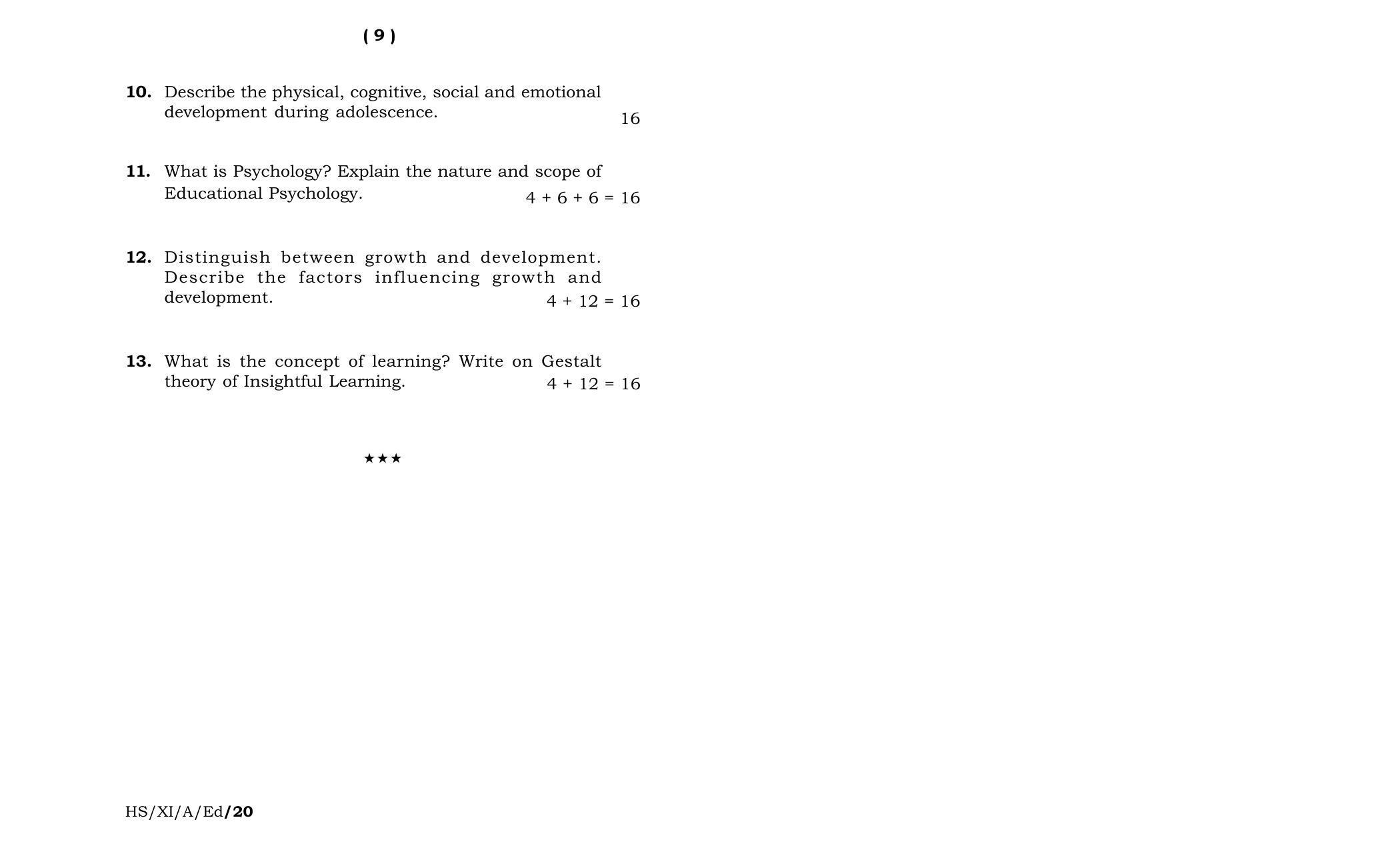 Meghalaya Board (MBOSE) Class 11 Education 2020 Question Paper - Page 5