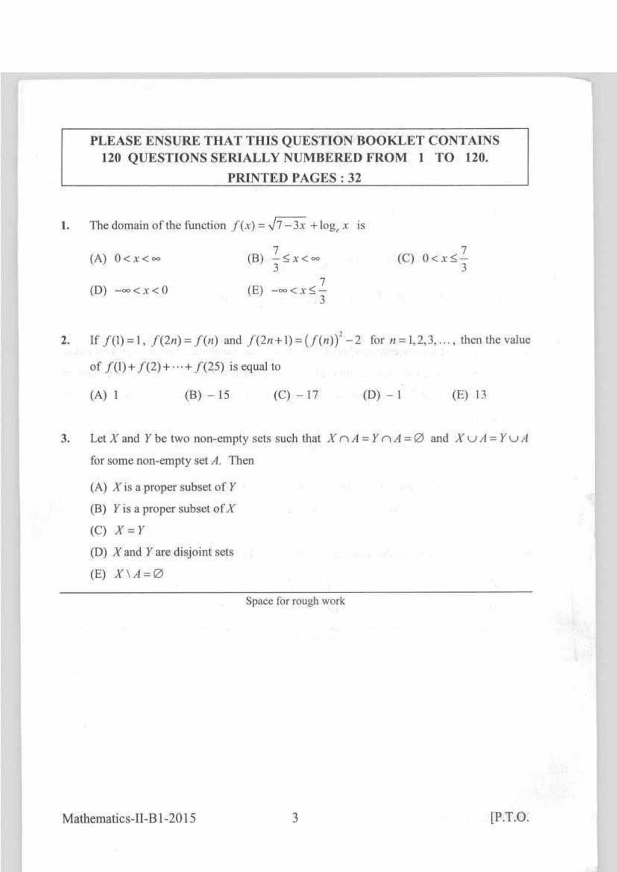 KEAM Paper II 2015 Question Paper - Page 3