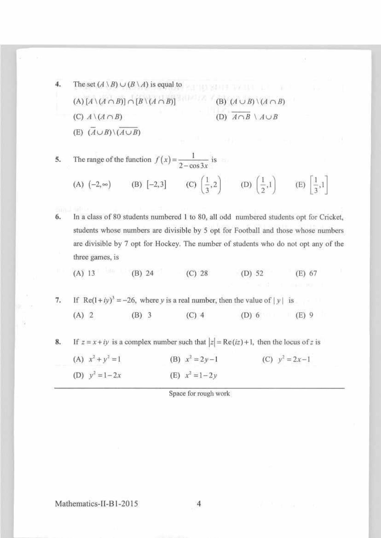 KEAM Paper II 2015 Question Paper - Page 4