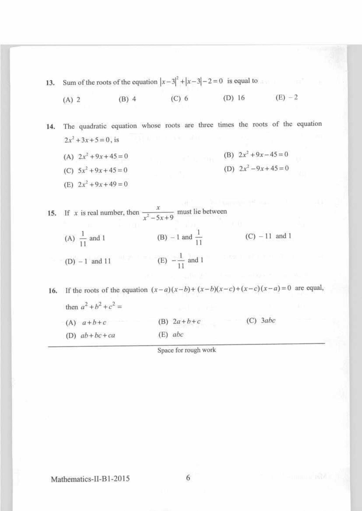 KEAM Paper II 2015 Question Paper - Page 5