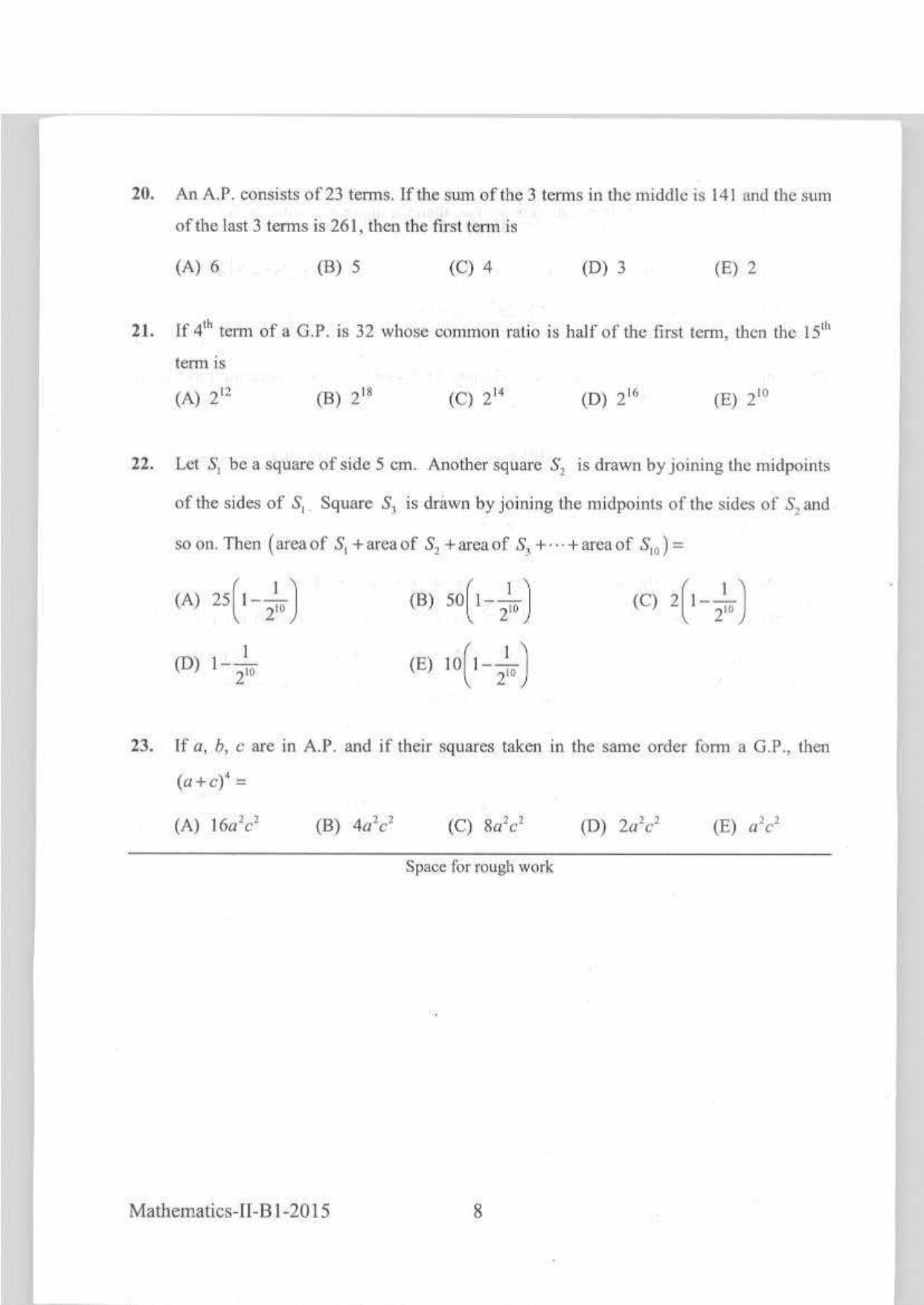 KEAM Paper II 2015 Question Paper - Page 8