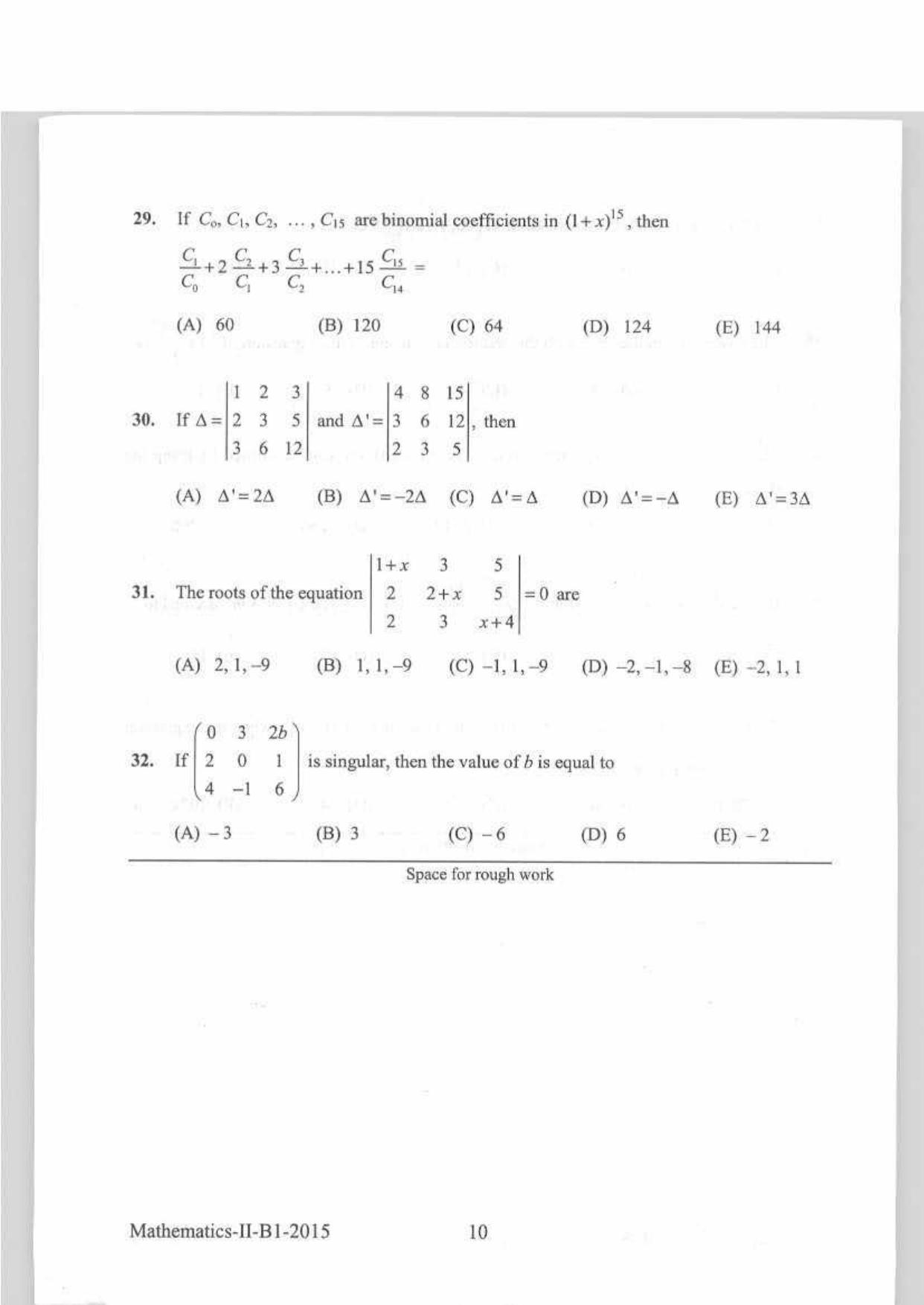 KEAM Paper II 2015 Question Paper - Page 10